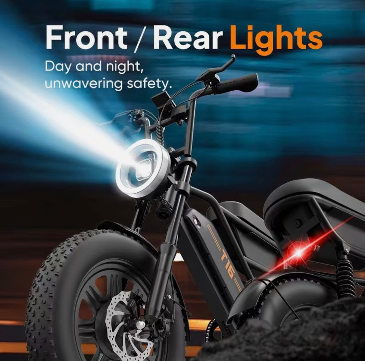 URLIFE Bicicletta Elettrica T16" x 3.0, Batteria Rimovibile da 48V 13Ah, Motore Brushless da 250W, Autonomia di 100km, Bici Elettrica con Doppia Sospensione