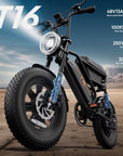 URLIFE Bicicletta Elettrica T16" x 3.0, Batteria Rimovibile da 48V 13Ah, Motore Brushless da 250W, Autonomia di 100km, Bici Elettrica con Doppia Sospensione