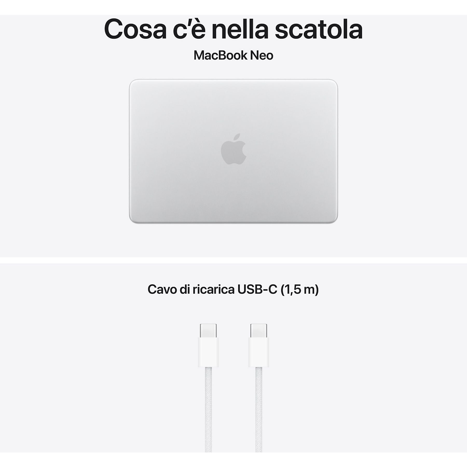 APPLE MacBook Neo 13'', Chip A18 Pro, 6 CPU 5 GPU, 8GB, 256GB, Magic Keyboard, Argento