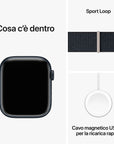 Apple Watch Series 9 GPS Cassa 45mm in Alluminio Mezzanotte con Cinturino Sport Loop Mezzanotte